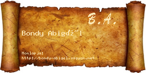 Bondy Abigél névjegykártya